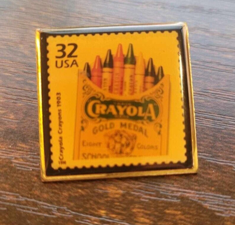 Crayola Crayons 32 Cent USA US Post Office Stamp Lapel Pin